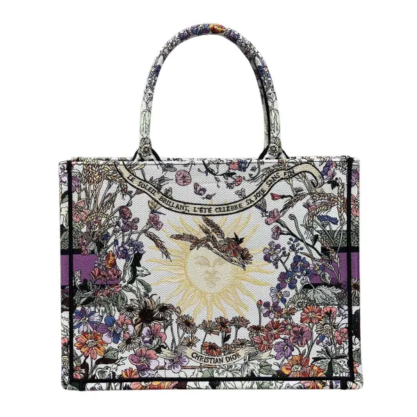 Dior Medium Dior Book Tote Ecru Multicolor Dior 4 Saisons Ete Soleil Embroidery - Image 2