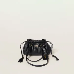 Miu Miu Joie Nappa Quilted Lambskin Leather Black Shoulder Bags