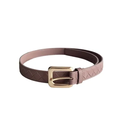 Bottega Veneta Women's Chain Link Belt In Blue/Black/Pink Calfskin With Gold/Silver Hardware 25mm