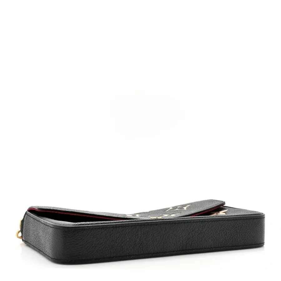Louis Vuitton Felicie Pochette PM Black/Beige Giant Monogram Empreinte Leather Gold Hardware
