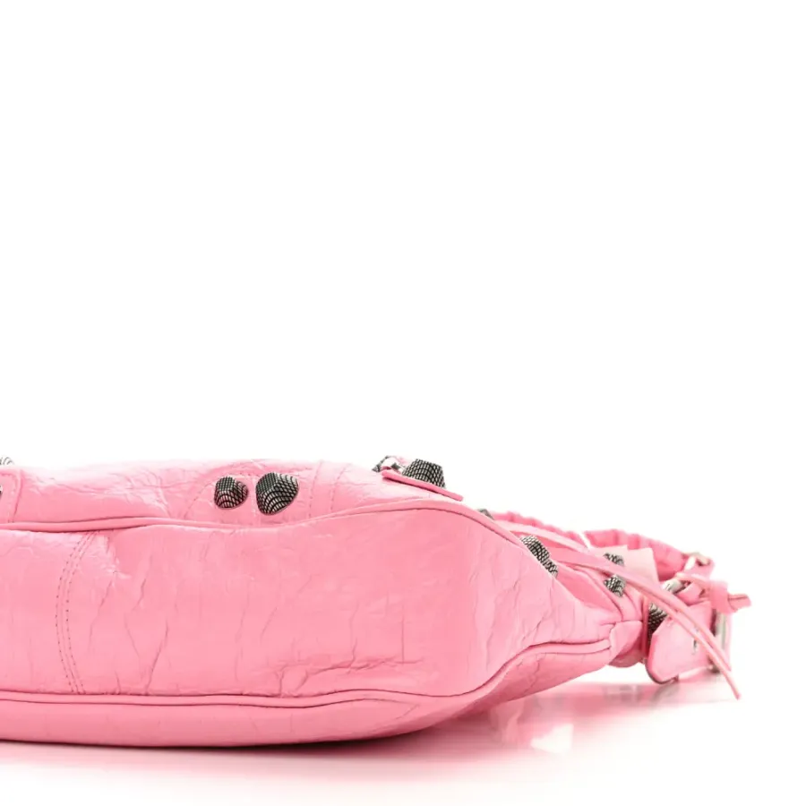 Balenciaga Mini Neo Cagole Shoulder Bag Candy Pink Agneau Arena Leather Silver Hardware