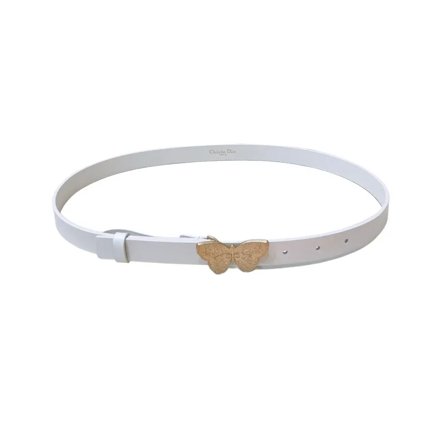 Dior Women' s Butterfly Buckle Belt In Black/White/Blue/Brown Calfskin With Gold/Silver Hardware 20mm
