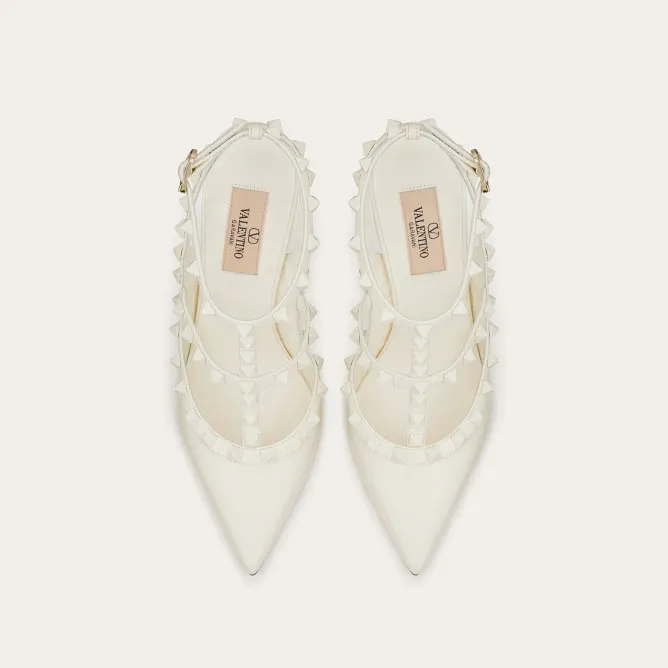 VALENTINO Rivet lace-up heels of the same color (heel height 10cm)