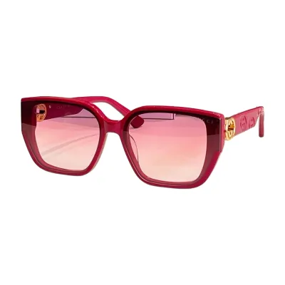 Gucci square frame glasses white/green/red/eggplant/leopard/black color Size 53口15-145