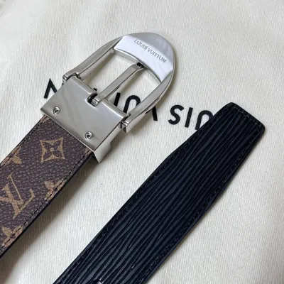 Louis Vuitton Women's Timeless Epi Belt In Black/Red/Pink Calfskin And Monogram Canvas With Gold/Silver Hardware 30mm