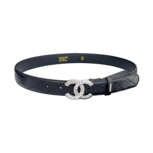 Chanel Women's CC Belt In Black/White/Beige/Red Lambskin With Gold/Silver Hardware 30mm