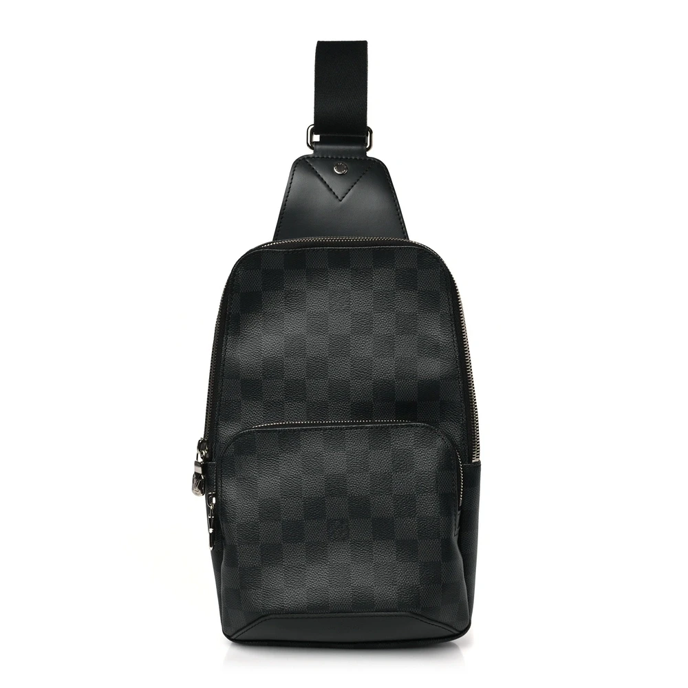 Louis Vuitton Avenue Sling Backpack MM Damier Graphite Canvas Silver Hardware