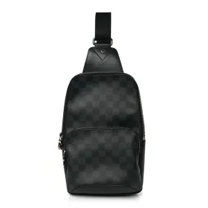 Louis Vuitton Avenue Sling Backpack MM Damier Graphite Canvas Silver Hardware