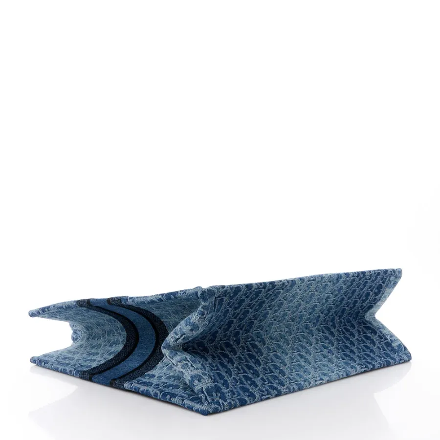 Dior Mini Pouch Navy Blue Oblique Canvas Silver Hardware