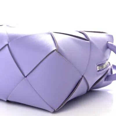 Bottega Veneta Maxi Intrecciato Small Cassette Camera Bag Wisteria Lambskin Leather