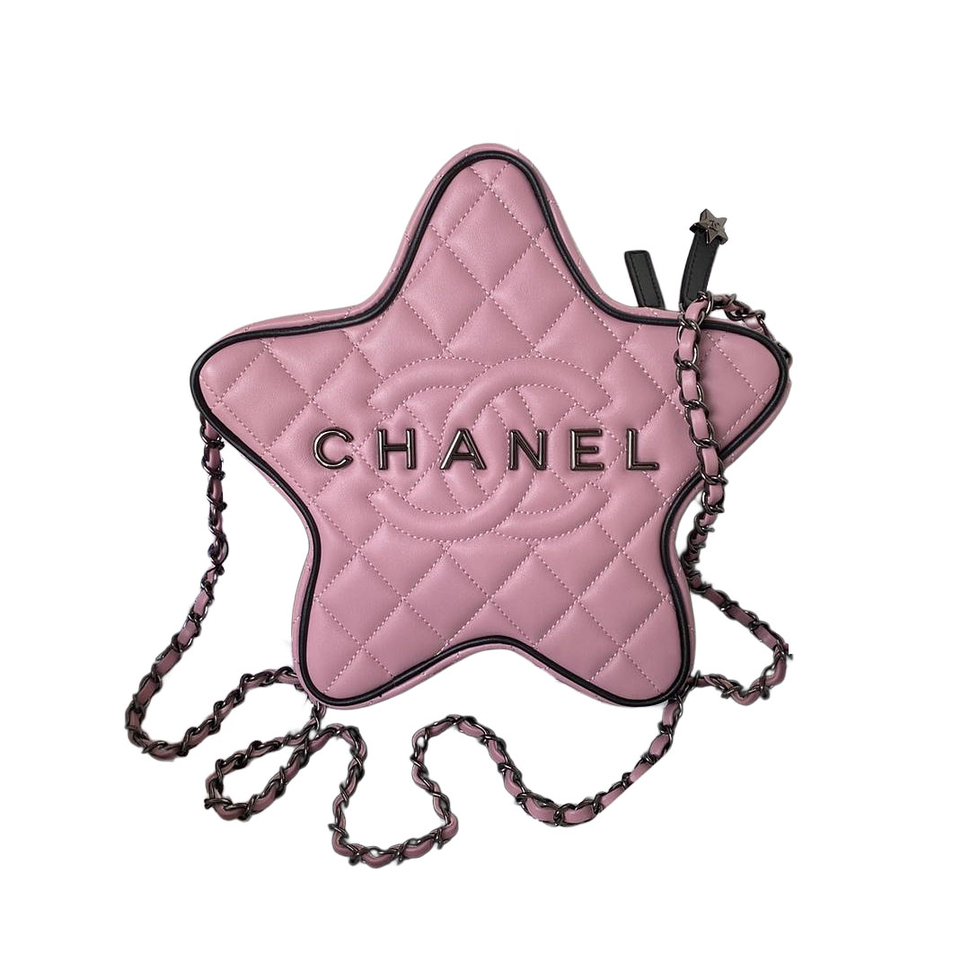 Chanel Bolsa transversal estrela rosa / branca / preta / dourada / prateada