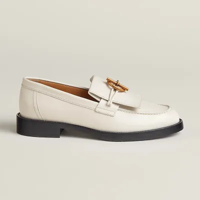 HERMES Impact White Loafers