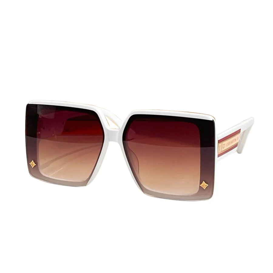 Louis Vuitton square frame glasses black gold/black white/white/blue orange/red/leopard color Size 67口14-145