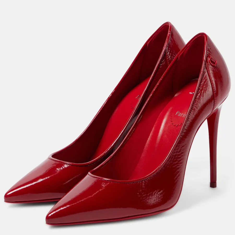 Christian Louboutin Patent leather heels Red pointed stiletto heel high shoes