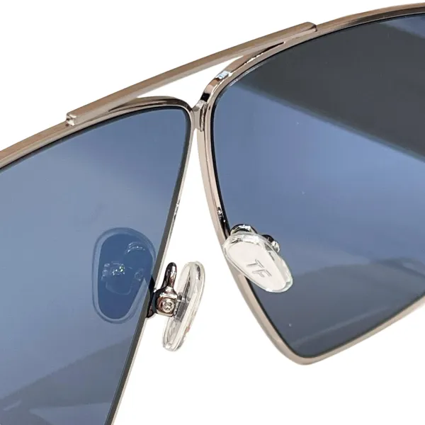 Tom Ford Pilot glasses blue silver/brown leopard/eggplant/silver color Size 67口2-135 - Image 2