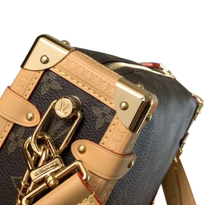 Louis Vuitton Side Trunk MM Monogram Canvas Brown/Grey Gold Hardware