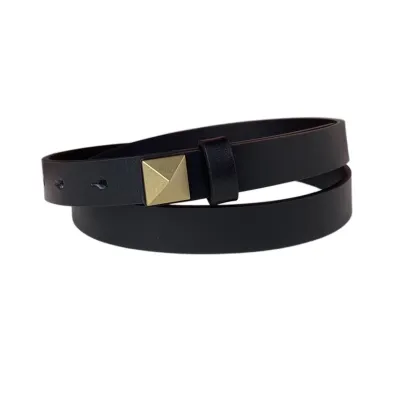 Valentino Rockstud Belt In Red/Black/Brown/Nude Calfskin With Gold Hardware 20mm
