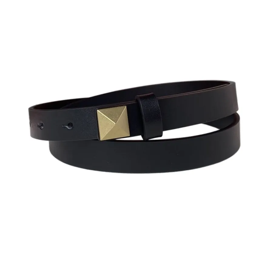 Valentino Rockstud Belt In Red/Black/Brown/Nude Calfskin With Gold Hardware 20mm