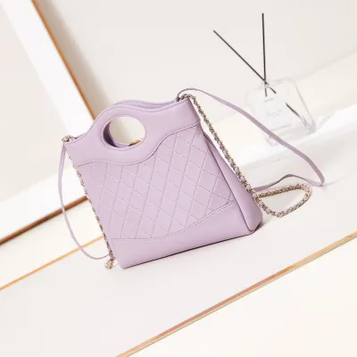 Chanel Oil Wax Leather Purple Crossbody Bags