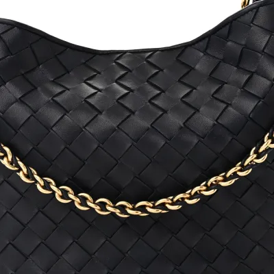 Bottega Veneta Medium Intrecciato Sardine With Chain Bag Space Nappa Leather Gold Hardware