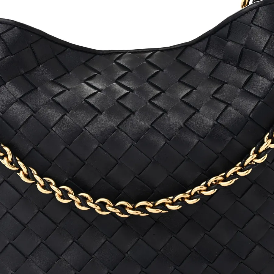 Bottega Veneta Medium Intrecciato Sardine With Chain Bag Space Nappa Leather Gold Hardware