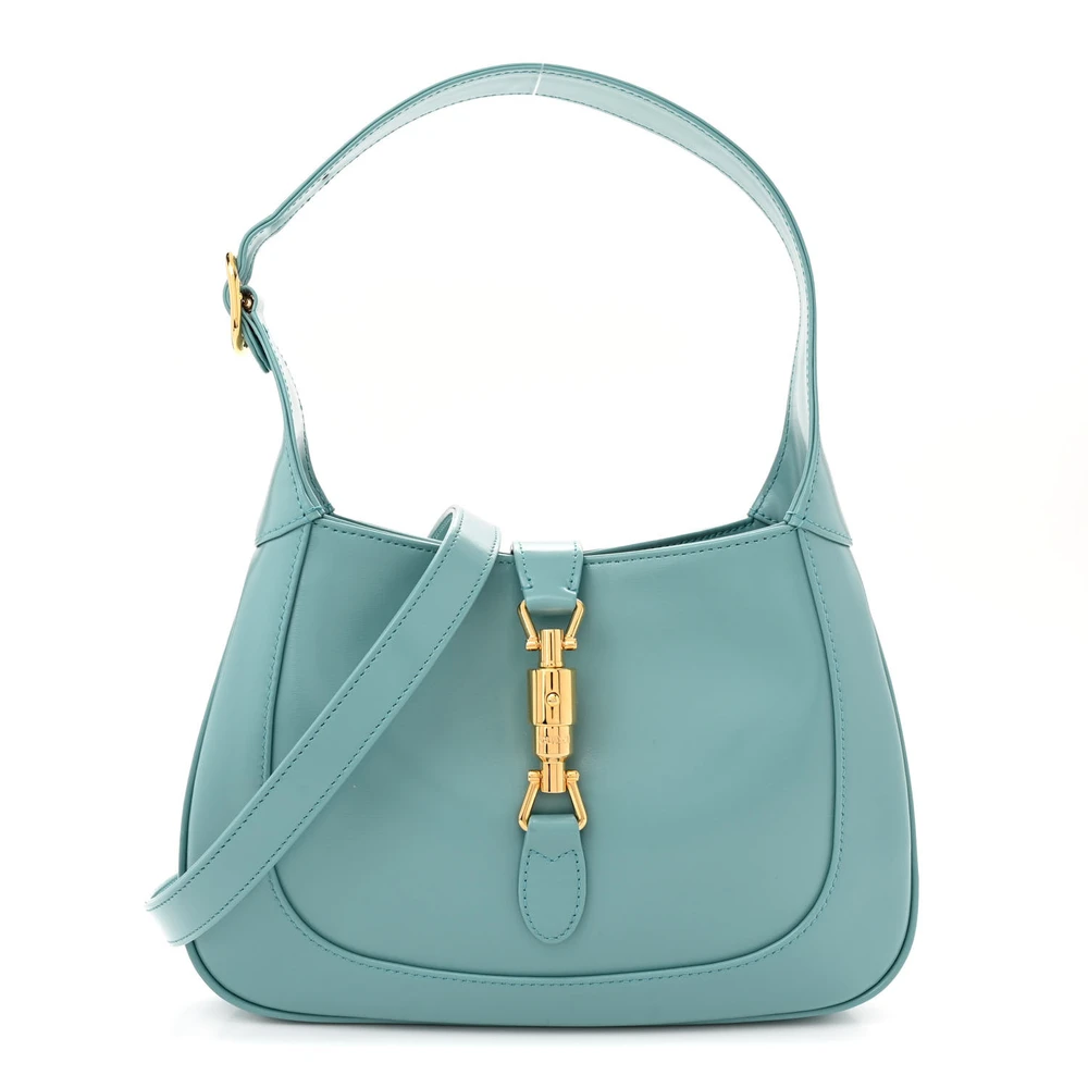 Gucci Small Bi-Color Jackie 1961 Hobo Dusty Azure Boarded Dyana Lux Couro Bezerro Hardware Latão