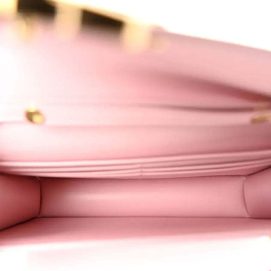 Celine Triomphe Margo Wallet on Chain Pastel Pink Shiny Calfskin Leather Gold Hardware