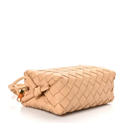 Bottega Veneta Mini Loop Camera Bag Almond Nappa Leather