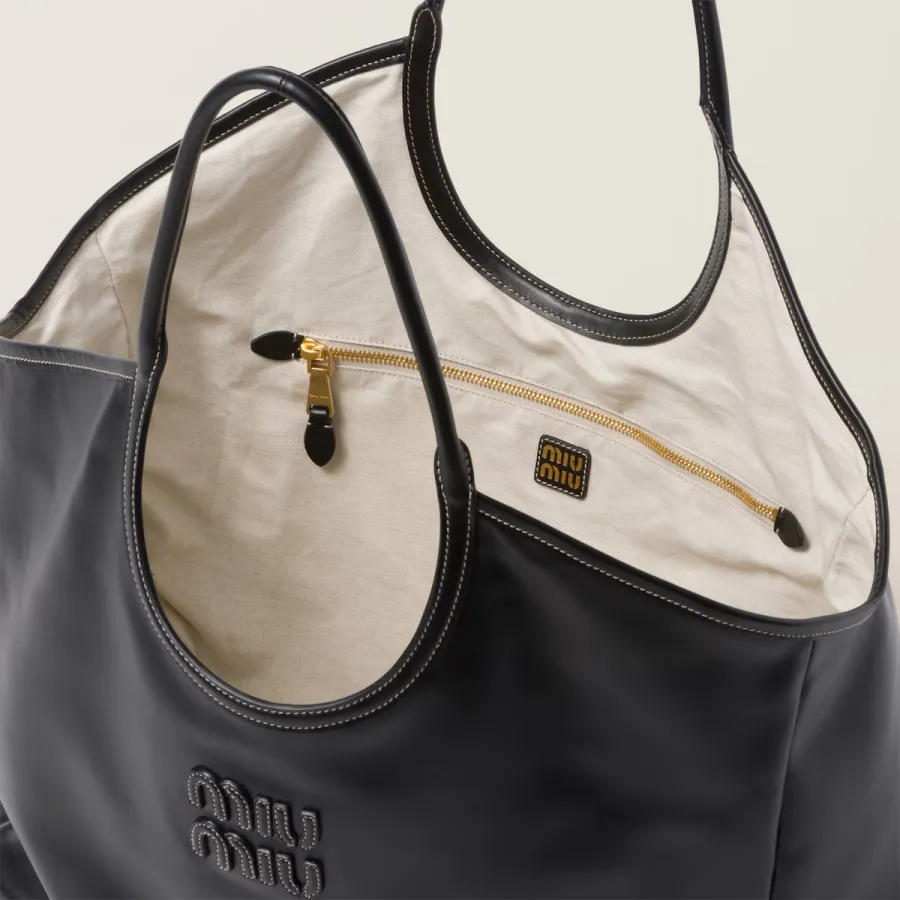 Miu Miu Calfskin Leather Black Shoulder Bags