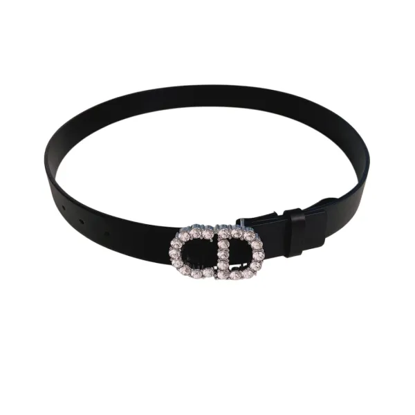 Dior Women' s 30 Montaigne Buckle With Crystals Belt In Black/Mustard/White/Blue Calfskin With Gold/Silver Hardware 30mm