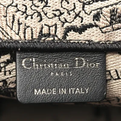 Dior Medium Plan De Paris Book Tote Beige/Black Embroidered Canvas