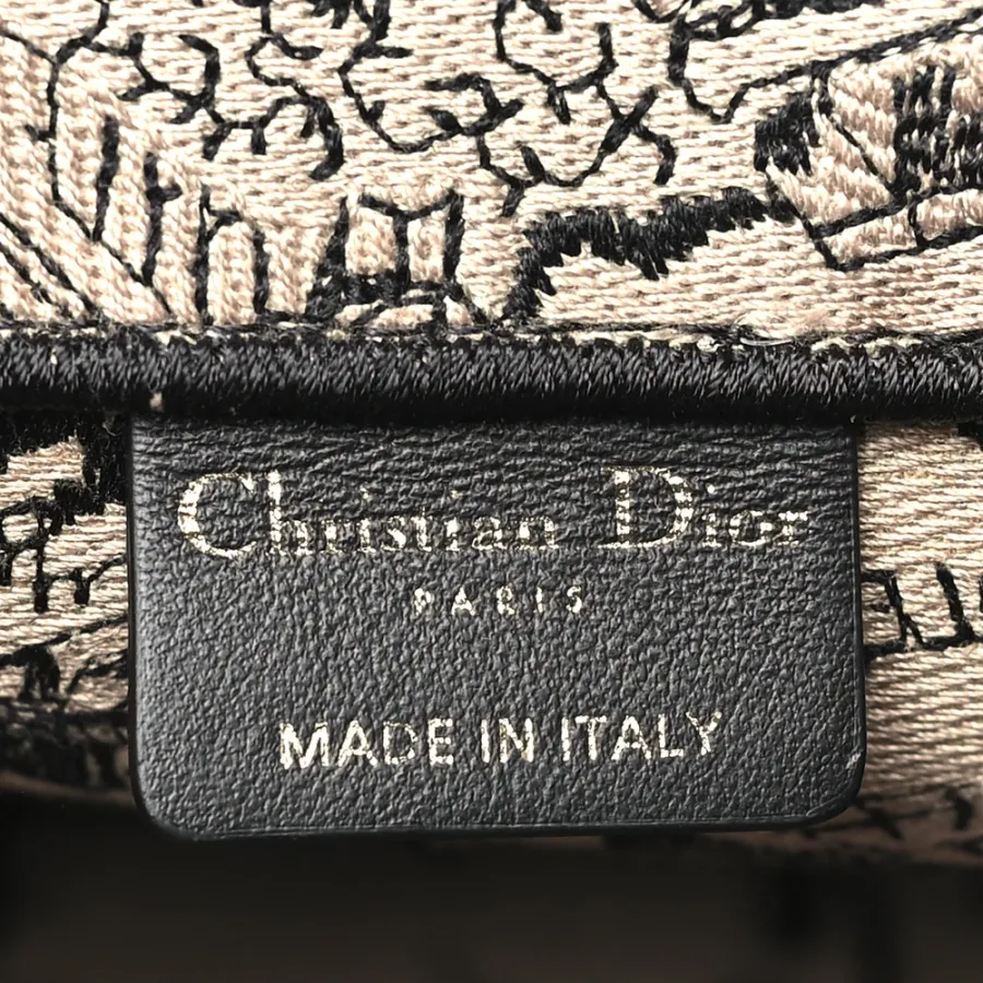 Dior Medium Plan De Paris Book Tote Beige/Black Embroidered Canvas