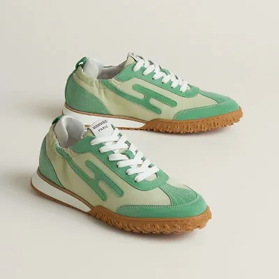 HERMES Jet Sneakers Green Sports Shoes
