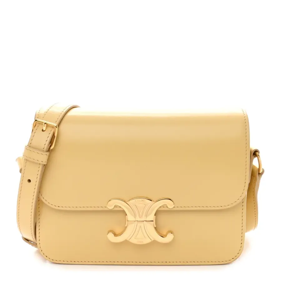 Celine Small Teen Triomphe Bag Pollen Shiny Calfskin Leather Gold Hardware