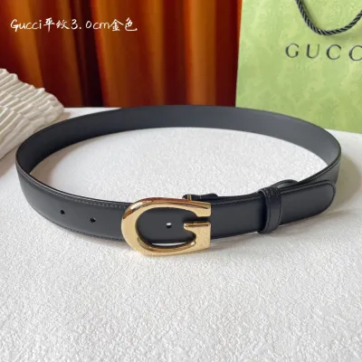 Gucci Women's G Buckle Belt In Brown/Black Smooth Calfskin With Gold/Silver Hardware 30mm