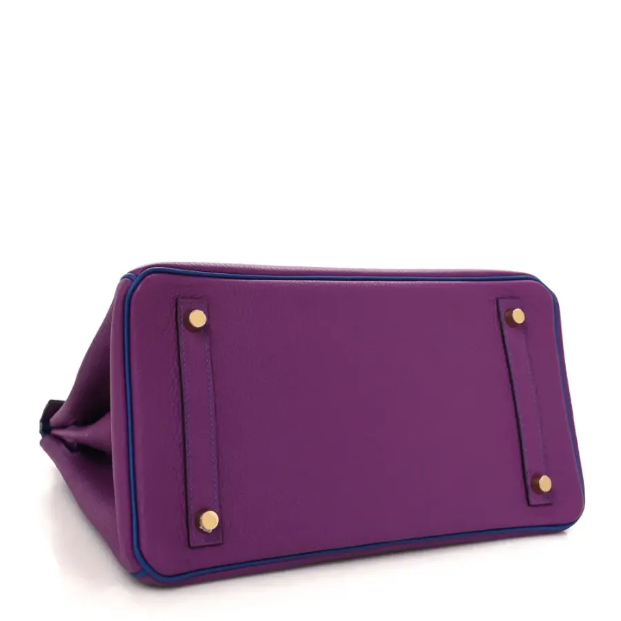 Hermès Horseshoe Birkin 30 Anemone / Bleu Electrique Togo Leather Gold Hardware