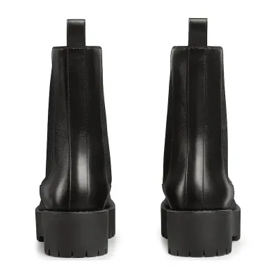 Gucci black Groove sole horseneck buckle boots