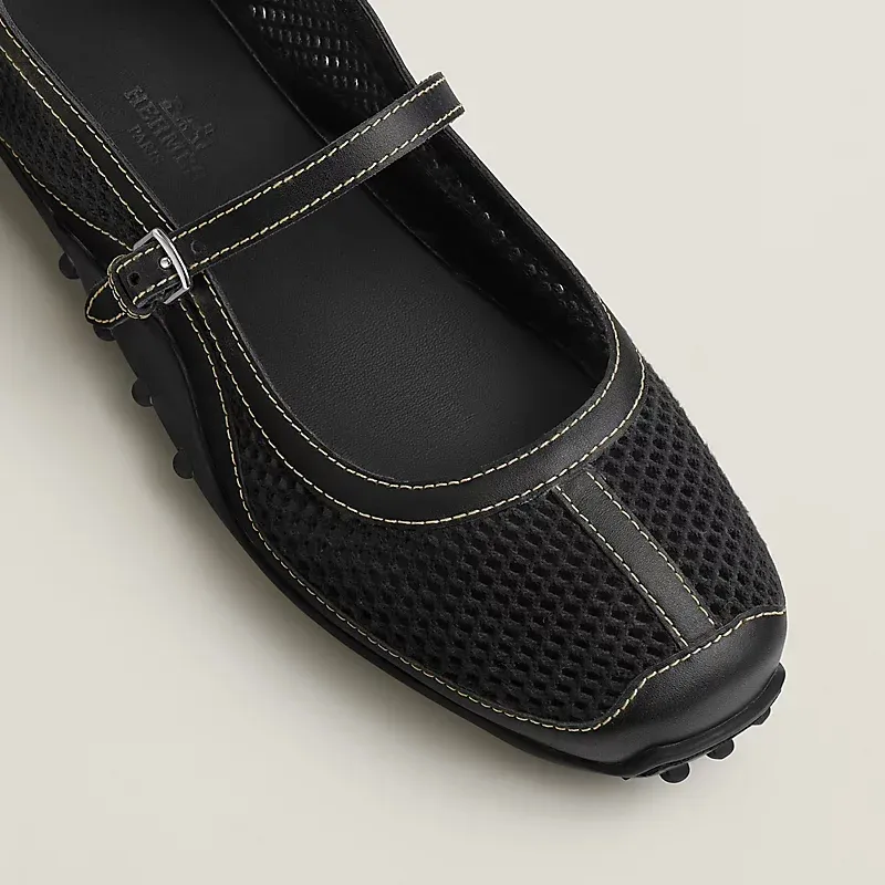 HERMES Kichu Black Ballet Shoes