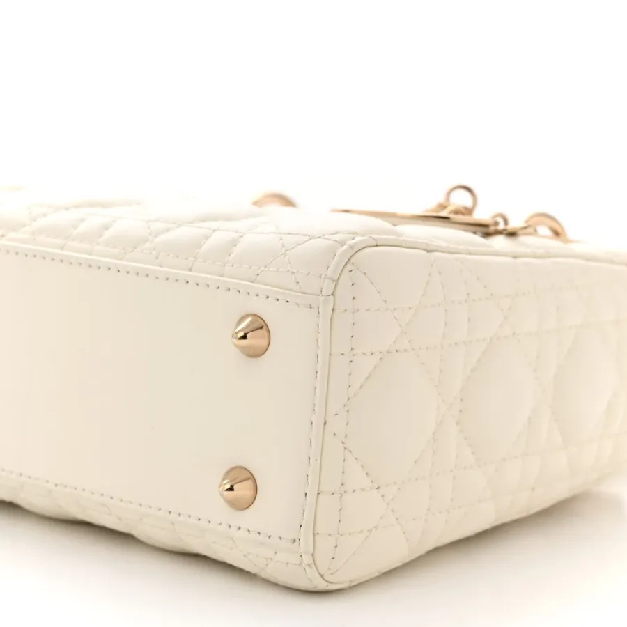 Dior Small My ABCDior Lady Dior White Cannage Lambskin Leather Gold Hardware