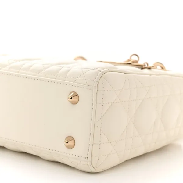 Dior Small My ABCDior Lady Dior White Cannage Lambskin Leather Gold Hardware - Image 5