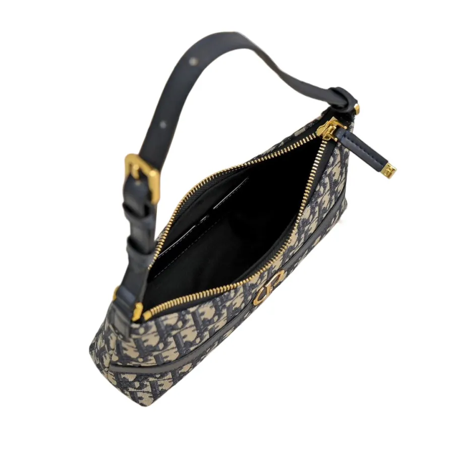 Dior 30 Montaigne Cigale Mini Bag In Blue Dior Oblique Jacquard Gold Hardware