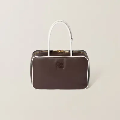 Miu Miu Beau Calfskin Leather Brown Top-Handle Bags