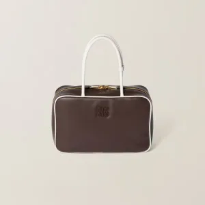Miu Miu Beau Calfskin Leather Brown Top-Handle Bags