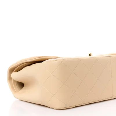 Grade Chanel Double Flap Jumbo Beige Bag