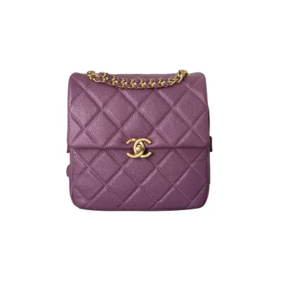 Chanel Yellow / Purple / Red / White / Black Quilted Caviar Leather Backpacks