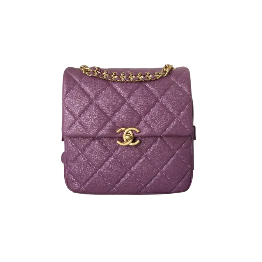 Chanel Yellow / Purple / Red / White / Black Quilted Caviar Leather Backpacks