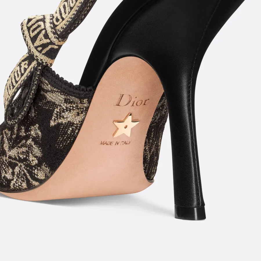 Dior embroidered black high heels