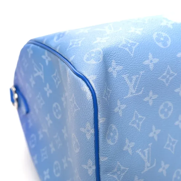 Louis Vuitton Clouds Keepall Bandoulière 50 Blue Monogram Canvas Silver Hardware - Image 5