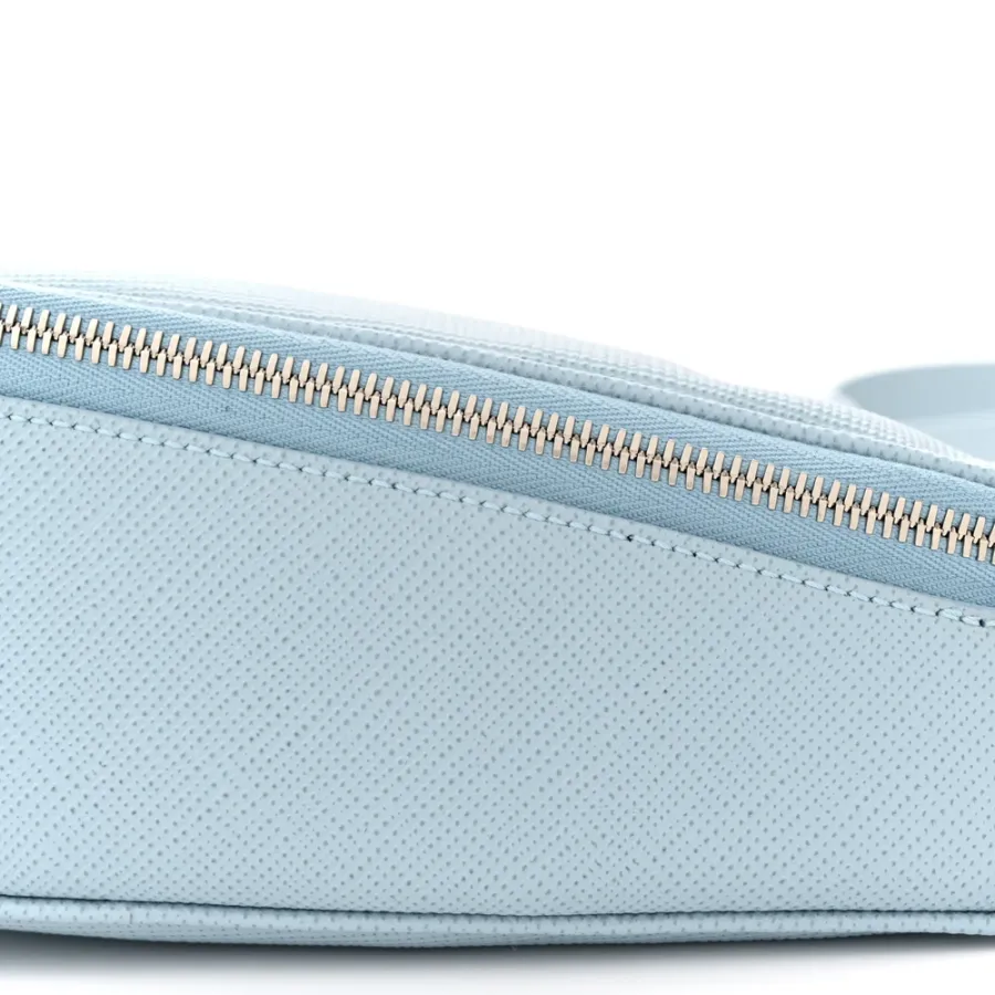 Prada Medium Triangle Shoulder Belt Bag Astrale Saffiano Leather Silver Hardware