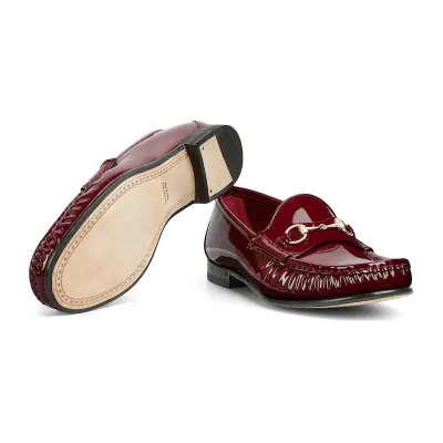 Gucci red horse bit buckle flat bottom Loafers
